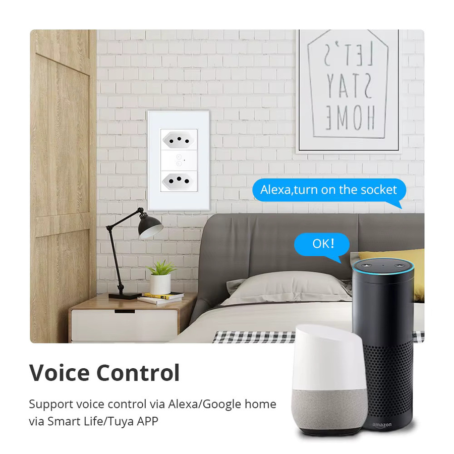 Zemismart Zigbee Smart Brasilianische Steckdose in Weiß, kompatibel mit Tuya App, Alexa und Google Home zur Sprachsteuerung - Bild 3