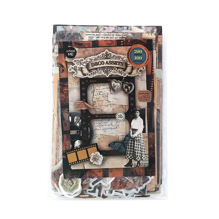 200 Stück Time Collection Box Serie Retro Pflanzen Verpackungsmaterial aus Papier in Multicolour - Bild 6