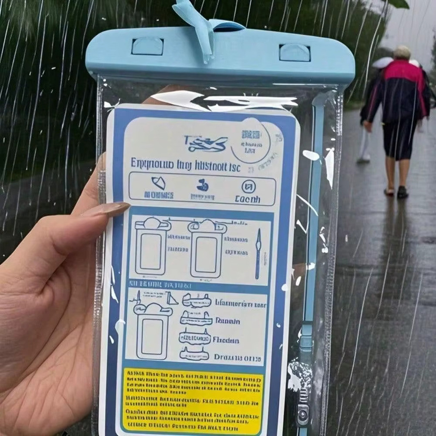 2er-Set wasserdichte Handytaschen für Smartphones bis 7,2 Zoll in Blau und Schwarz - Bild 4