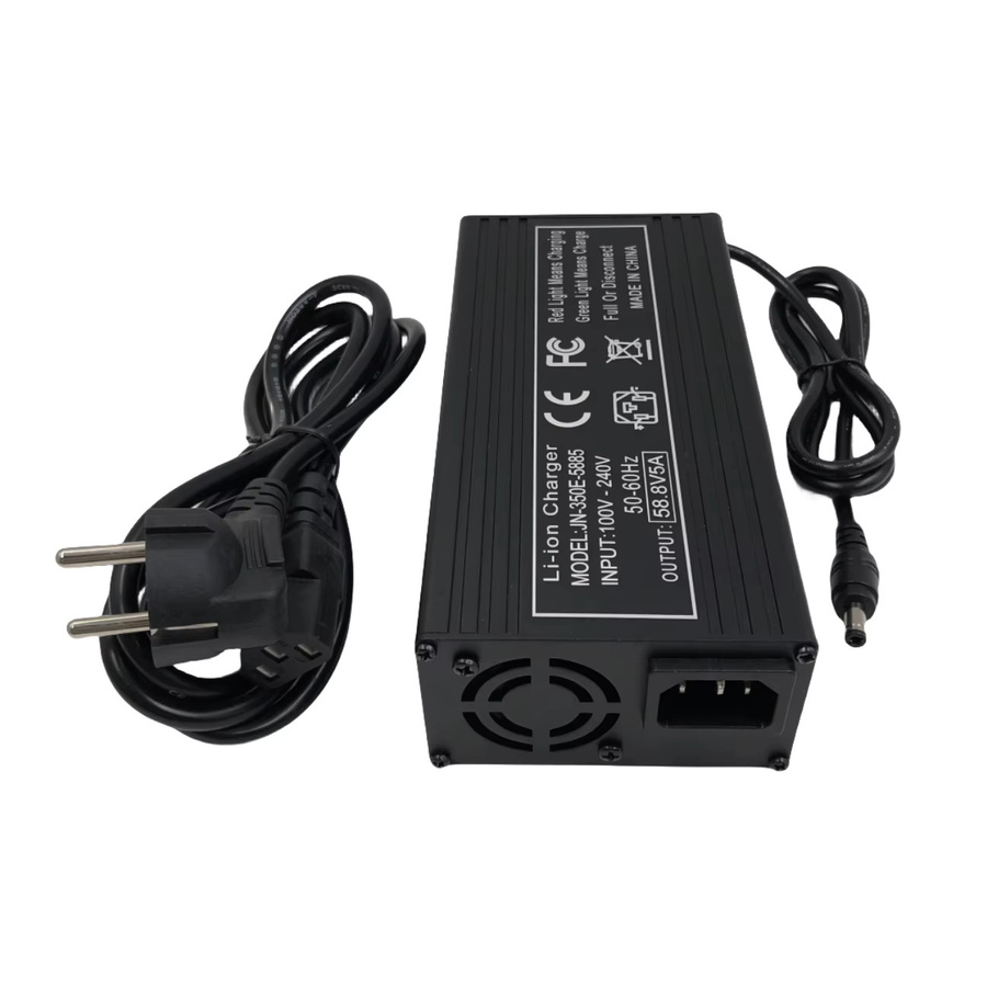 Jnenconn Schnellladegerät für 14s 52V/48V Li-Ionen-Akkus mit Lüfter und Metallgehäuse in Schwarz - Bild 4
