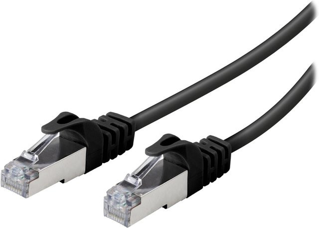 Vivanco S/FTP CAT 6a Netzwerkkabel Ethernet/LAN mit RJ45-Stecker, schwarz, 15 m - Bild 1