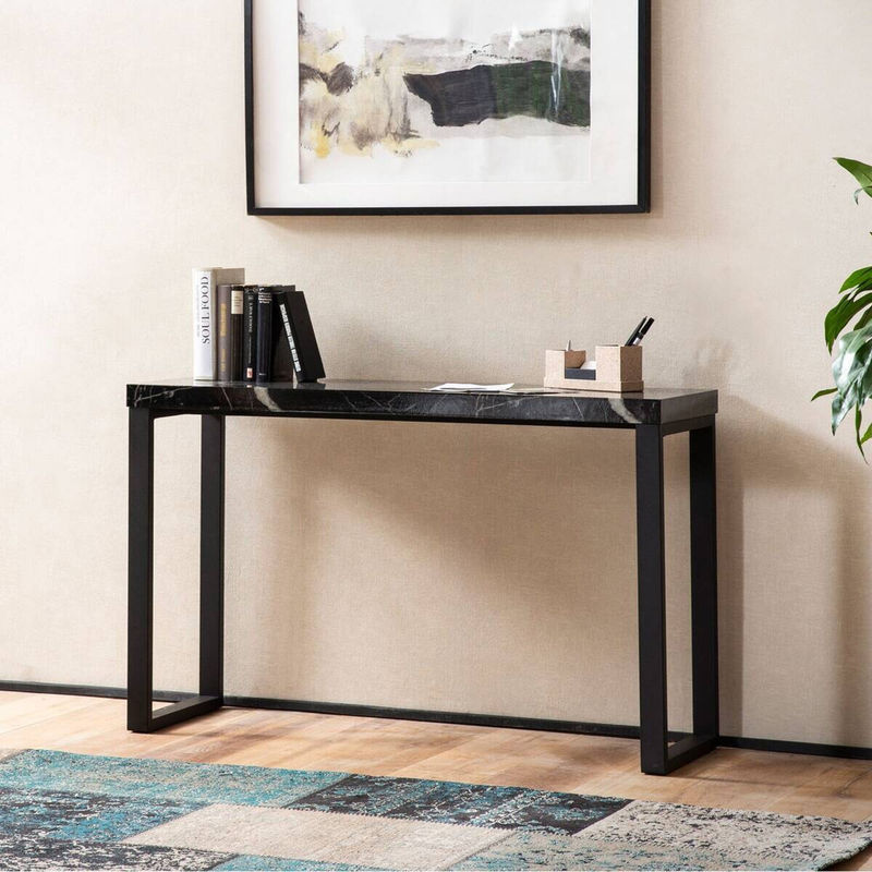 Wohnling Konsolentisch in Schwarz mit Marmor-Optik aus MDF, B/H/T: 120 x 76 x 40 cm - Bild 3