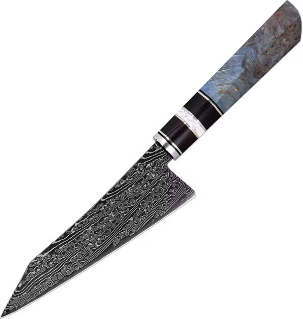 Xituo Japanisches Damast-Allzweckmesser aus VG10-Stahl mit ergonomischem Holzgriff, 5 Zoll, Mehrfarbig - Bild 1