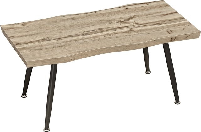 HOMCOM Couchtisch im nordischen Design mit Metallbeinen, Eiche und Schwarz, B/T/H: 100 x 50 x 45 cm - Bild 1
