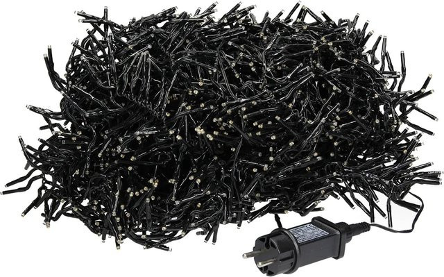 ECD Germany LED Büschel Lichterkette Warmweiß, 22m, 3000 LEDs, Schwarz, IP44, Strombetrieb - Bild 1