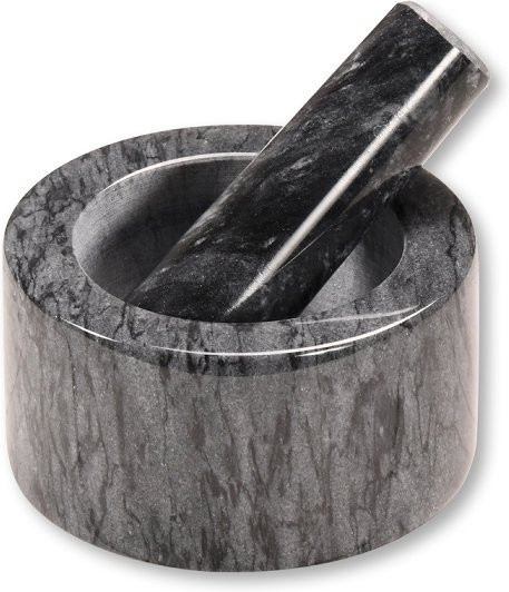 Kesper Mörser mit Schlegel aus Marmor in Grau, B/T/H: 13,0 x 13,0 x 8,0 cm - Bild 1