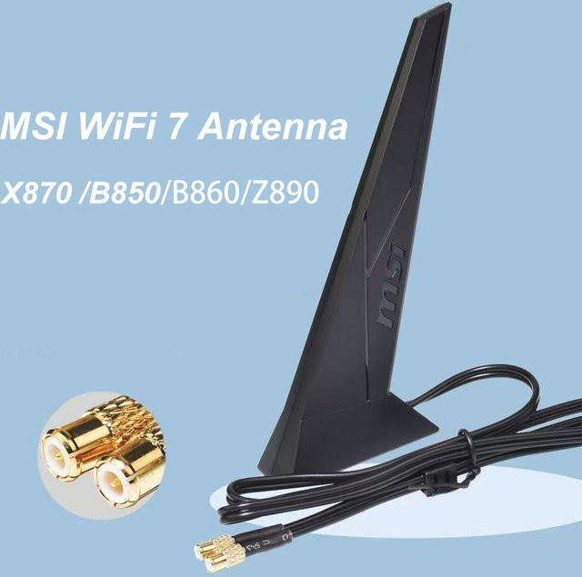 MSI Original WIFI 7 Antenne mit EZ-Stecker für Motherboard in Schwarz - Bild 1