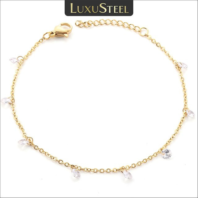 LUXUSTEEL Armband Edelstahl, Silber, Zirkonia, Damen - Bild 1