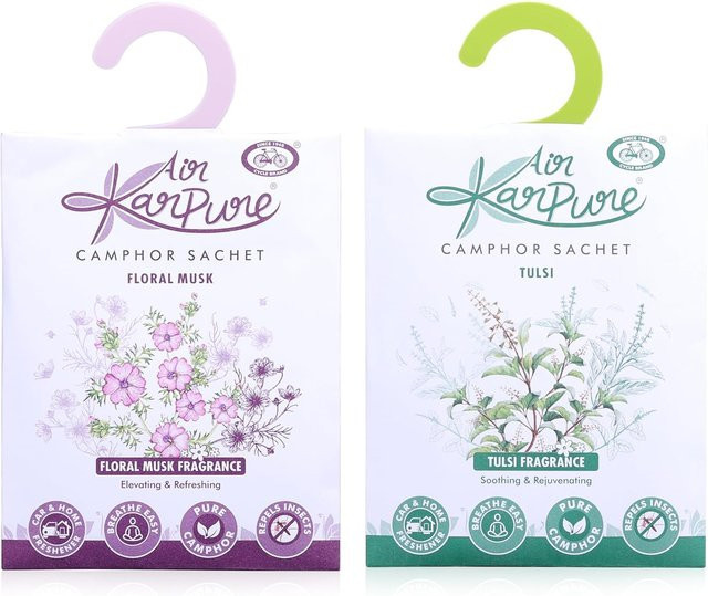 Cycle Pure Karpure Kampfer Beutel mit Thulsi und Blumigem Moschus, 2er Pack, Weiß, 30g - Bild 1