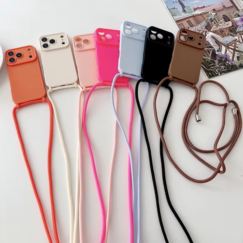 EHUIDE Handyhülle mit Umhängekordel für iPhone 11 bis iPhone 17 Pro Max, stoßfeste Crossbody-Hülle mit Trageband in White - Bild 4