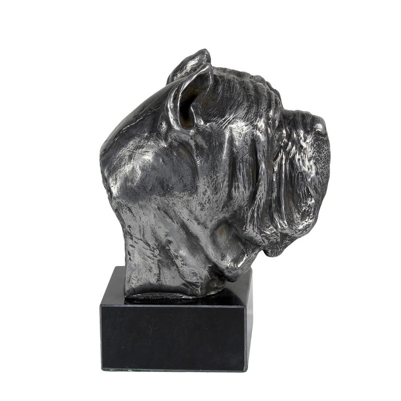 Art-Dog Neapolitanischer Mastiff Mastino Napoletano Figur auf Marmor in Silber - Bild 4