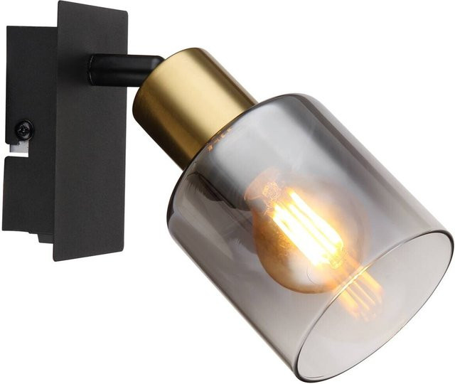 Globo Lighting Wandspot Hollsy in Schwarz, modern mit Glas und Metall, E14, B/L: 16 x 8 cm - Bild 1