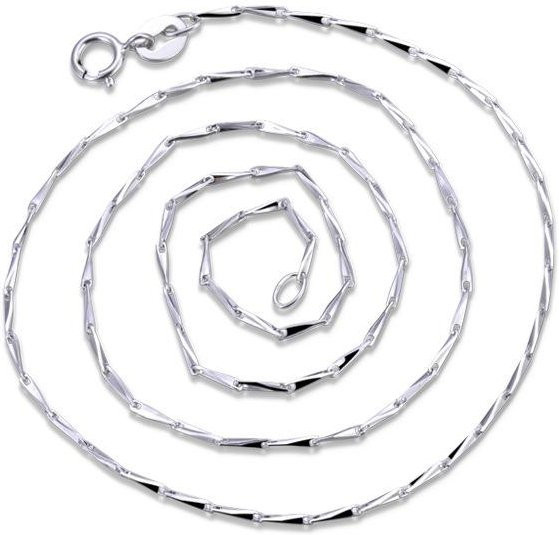 Halskette 925 Sterling Silber, Damen, 40cm, weiß - Bild 1