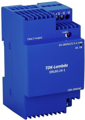 TDK-Lambda DRL60-24-1 Hutschienen-Netzteil 24V 2.5A 60W in Blau - Bild 1