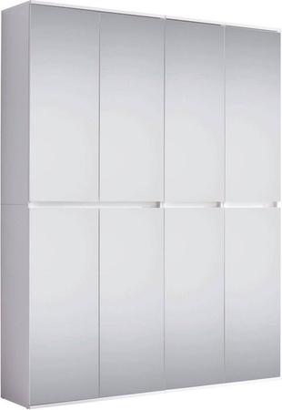 Garderobenschrank Trendteam Mirror in Weiß mit Spiegelglas B/H/T: 148 x 191 x 34 cm