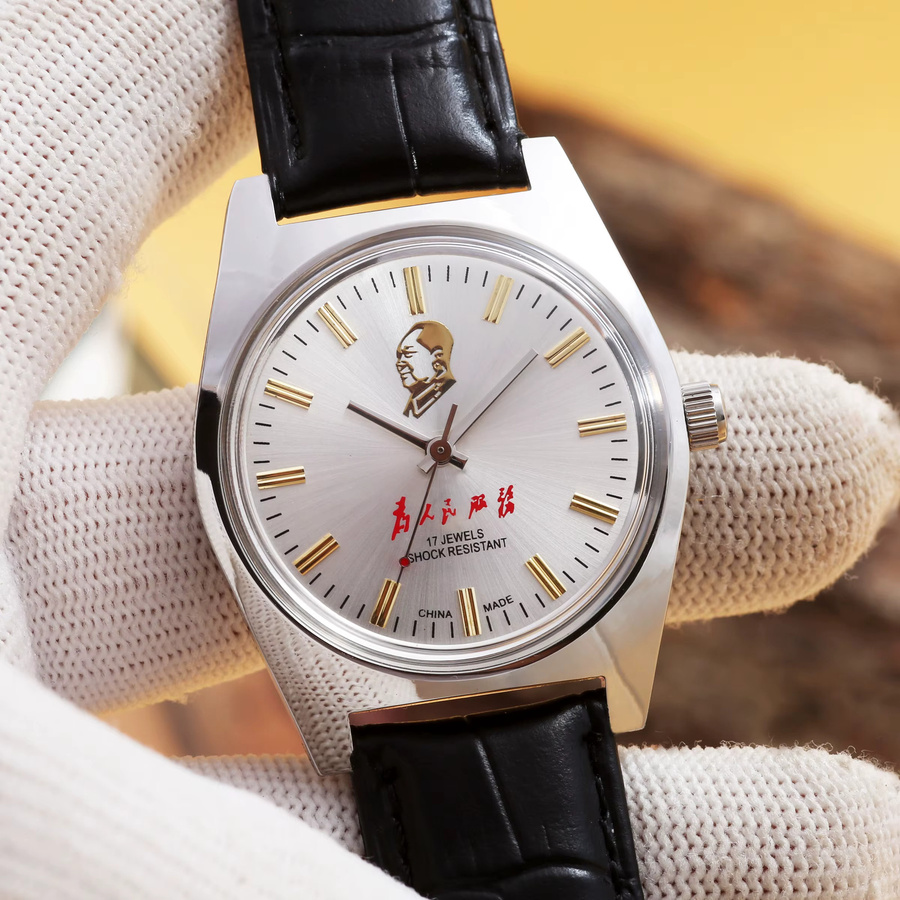 HEIMDALLR Analoguhr, Handaufzug, Leder, Silber, 36 mm, Herren - Bild 4