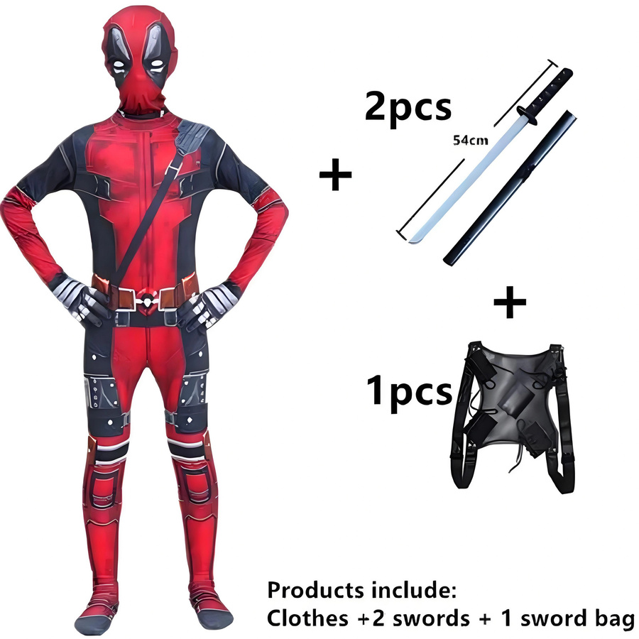Hot Toys Marvel Deadpool-Kostüm, Overall, Schwert-Set, Rot - Bild 5