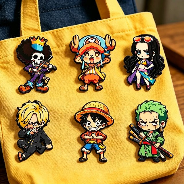 Bandai One Piece Cartoon-Charakter-Broschen-Set Q-Version, 1/6 Stück - Bild 1