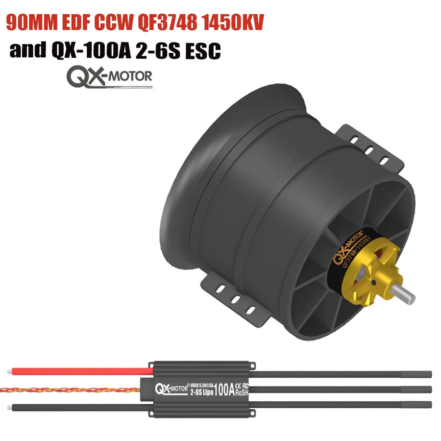 QX-MOTOR 90mm EDF 12-Blatt-Lüfter CW CCW QF3748 QF3758 Bürnenloser Motor mit 100A 120A ESC, Set / Bundle - Bild 3