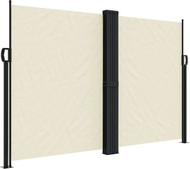 Furnicato Ausziehbare Seitenmarkise aus Polyester mit PU-Beschichtung in Creme, Breite: 1200 cm, Höhe: 160 cm - Bild 1
