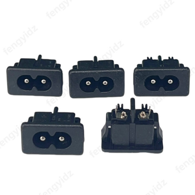 Fengyidz 5er Set AC-027 Weibliche AC Power Inlet Stecker mit IEC 8 Anschluss in Schwarz und Weiß aus reinem Kupfer - Bild 1