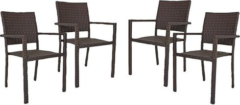Garden Pleasure Stapelstuhl MALAGA in Braun aus Aluminium und Polyrattan mit B: 55 cm, H: 80 cm - Bild 1