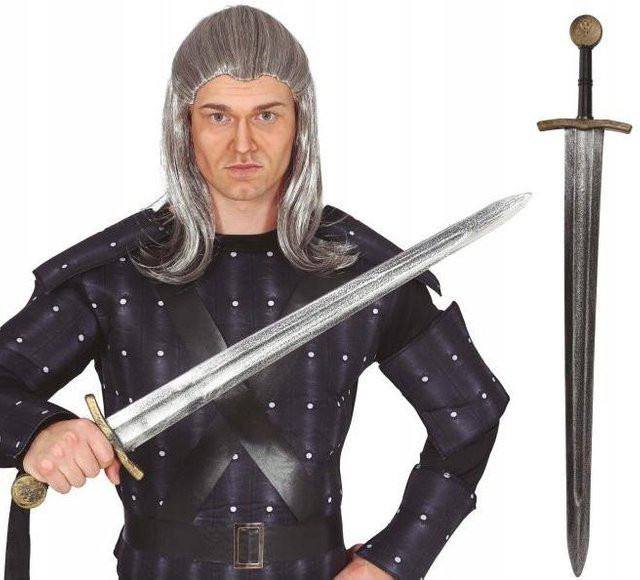 Ritter Schwert Degen Waffe, Grau, Kunststoff, 75cm - Bild 1