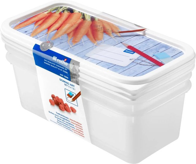 Rotho Gefrierdosen-Set Domino Karotten, 3-teilig, Weiß - Bild 1