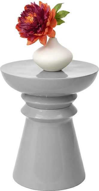 Relaxdays Beistelltisch aus Eisen in Grau im postmodernen Stil, rund, B/T/H: 45 x 38 x 25 cm - Bild 1