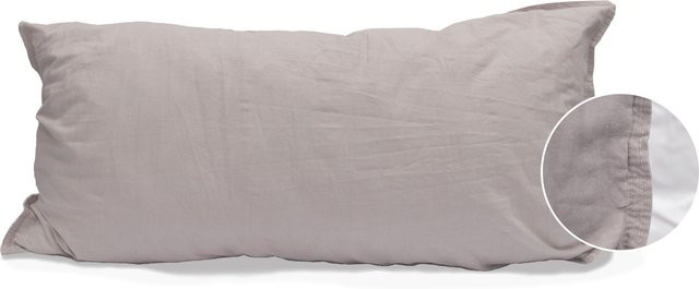 2 Stück Hahn Renforcé Kissenbezüge mit Tiermotiv in Steingrau und Beige, B/H: 40 x 80 cm - Bild 1