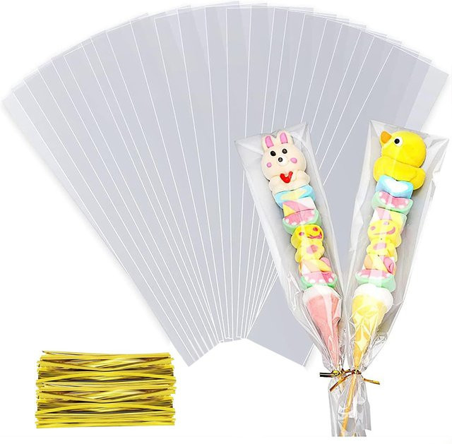Transparente Zellophan Taschen von CYZIWEIN für Süßigkeiten und Geschenke zur Dekoration von Hochzeiten, Geburtstagen und Partys - Bild 1
