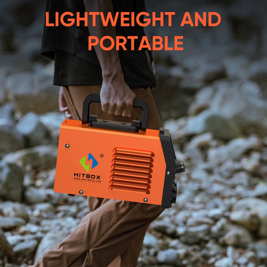 HITBOX ARC200S Tragbares 2in1 Schweißgerät MMA und Lift TIG Schweißmaschine mit IGBT Inverter und LED-Digitalanzeige, Orange, 10-200A, 220V - Bild 4