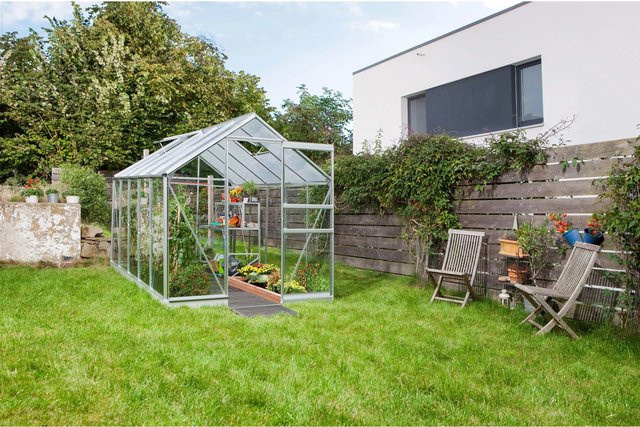 Vitavia Gewächshaus Kapitol 6200 mit Kombiverglasung und Schiebetür, Aluminium eloxiert, 6,2 m² - Bild 4