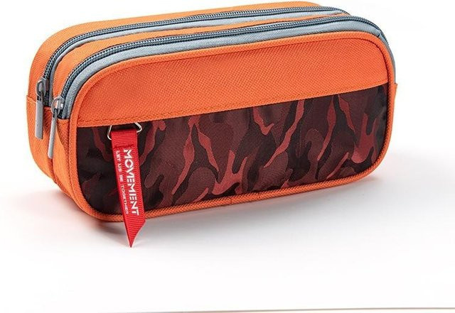 NATAWA Camouflage Federmäppchen mit Doppelreißverschluss in Orange und Multicolour, B/H/T: 21,5 x 8,0 x 9,5 cm - Bild 1