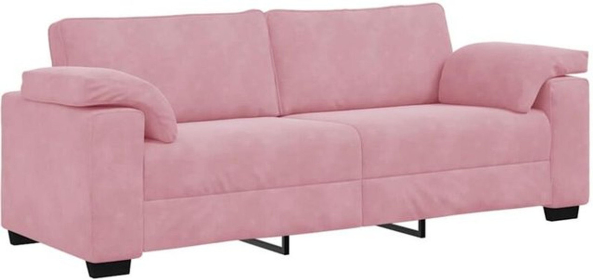 Modernes 3-Sitzer-Sofa von vidaxl aus Samt in Rosa, B/T/H: 220 x 77 x 82 cm - Bild 1