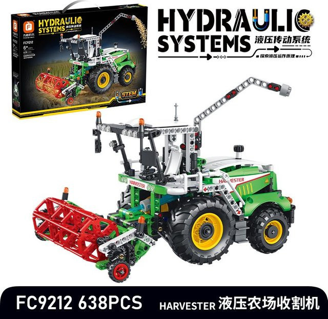 MOC Hydrauliksystem Landwirtschaftlicher Lader & Erntemaschine, Bausteine Set, ab 14 Jahren - Bild 1