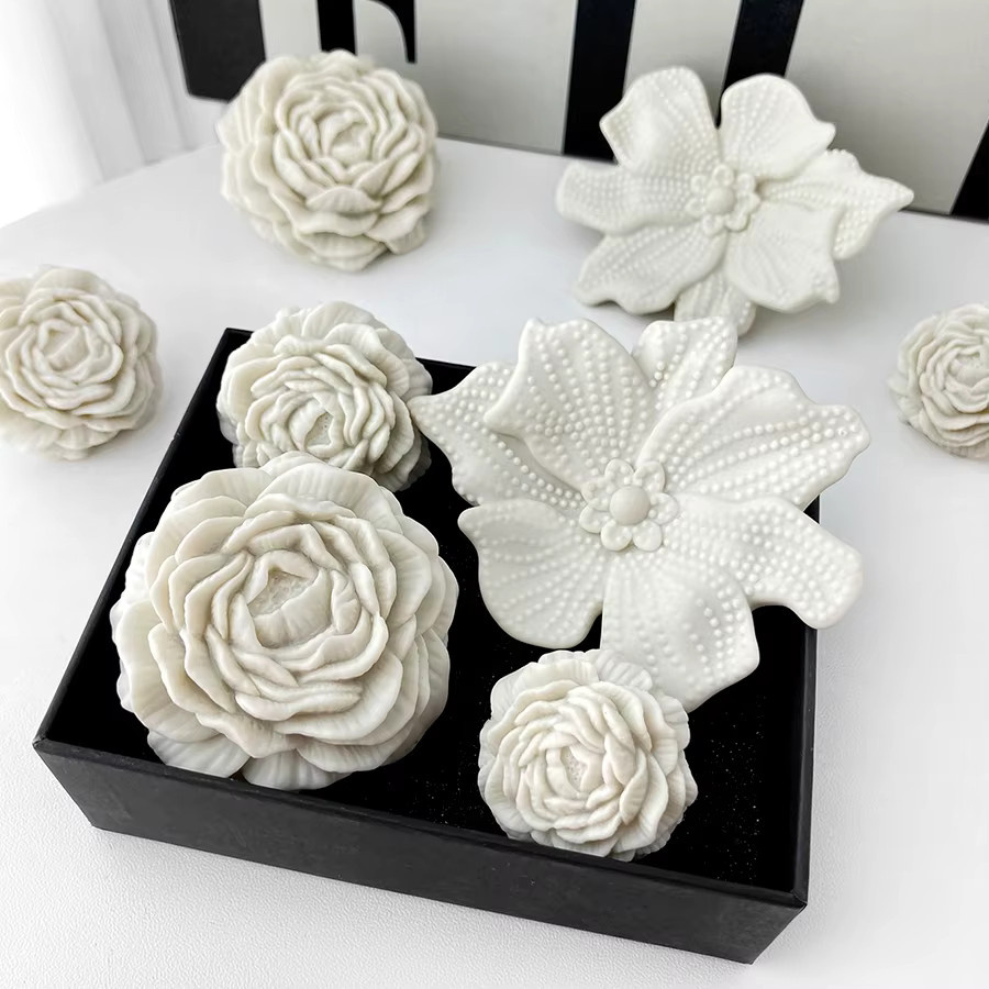 3D-Kamelienblüten-Charms, 14 Stück - Bild 2