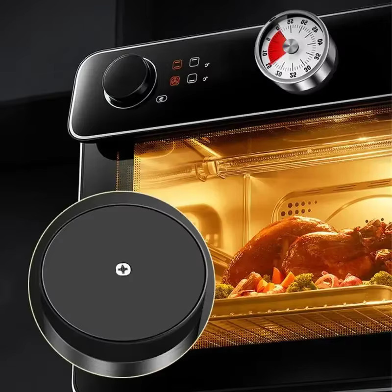 DUTRIEUX Mechanischer Küchentimer aus Edelstahl mit 60-Minuten-Alarm und Magnet, Silber/Weiß - Bild 4