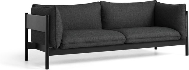 HAY Arbour 3-Sitzer Sofa in Braun mit Holzgestell und inklusive Kissen - Bild 1