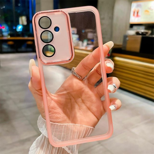 Transparente Silikonhülle mit Glaslinsen-Filmschutz für Samsung Galaxy Modelle A55 A35 A56 A16 A06 A54 A34 A25 A24 A23 A53 A52 A14 A12 M33 M55 M15 M34 und S22 Ultra - Bild 1
