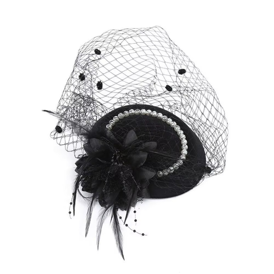 Fascinator Pillbox Hut, Perle, Blume, Damen - Bild 3