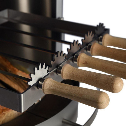 Buschbeck Schaschlikspieße Sydney Halterung aus Edelstahl und Holz, silberfarben, Breite: 32 cm - Bild 3