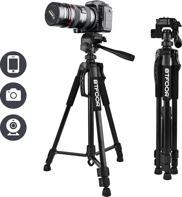 APWIKOGER Aluminium Kamera Stativ mit Schnellspannplatte und Pan-Kopf für DSLR, SLR und Digitalkameras, Höhe: 104 cm - Bild 1