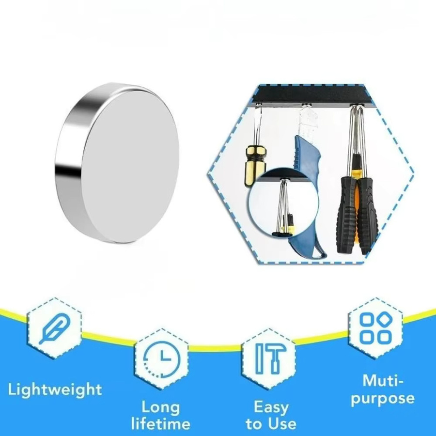 Runde Permanentmagnete von U-POLEMAG in Silber, Durchmesser: 20 mm, Höhe: 3 mm - Bild 2
