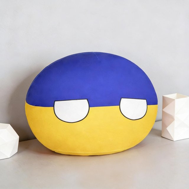 Yiran toy Polandball Countryballs Plüsch Blume Kissen, rundes Stofftier Dekor für Sofa und Stuhl, Durchmesser: 30 cm bis 50 cm - Bild 1