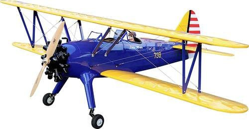 Pichler PT 17 Stearman RC Motorflugmodell Blau ARF Doppeldecker Schulungsflugzeug 1600mm - Bild 1