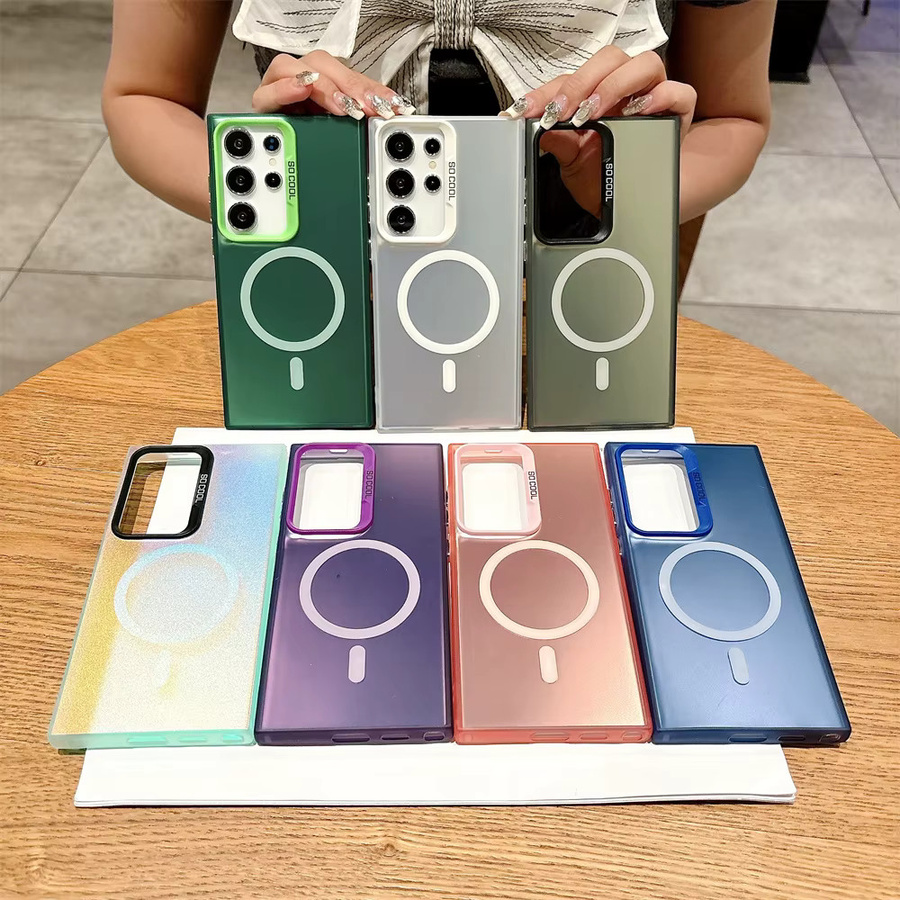 Luxuriöse Laser-Magnet-Handyhülle für Samsung Galaxy S26 S25 S24 S23 S22 S21 Ultra Plus FE Note 20 A55 A54 A53 mit MagSafe Kompatibilität in Blau und Multicolour - Bild 3