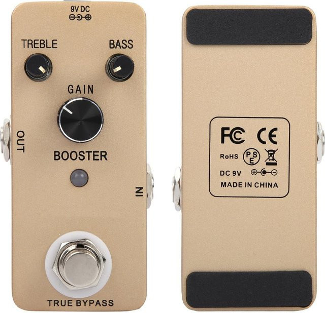 Koogeelife Elektrisches Gitarren Effektpedal Clean Boost mit True Bypass und Vollmetallgehäuse in Weiß - Bild 1