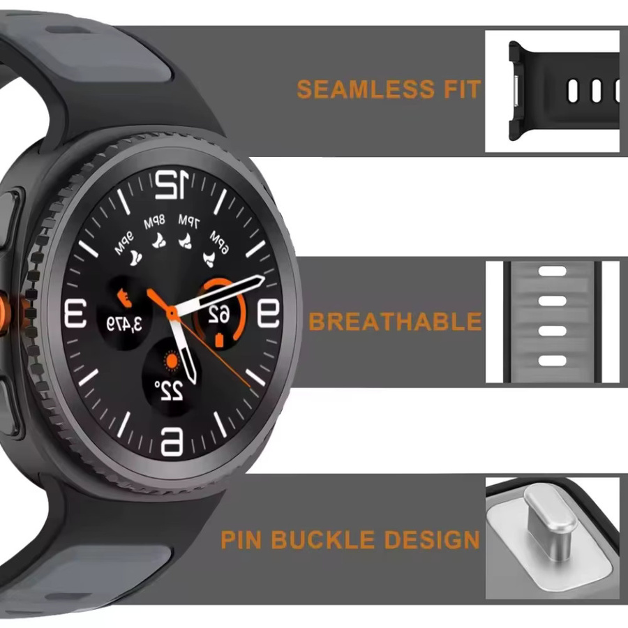Uhrenarmband Silikon, Schwarz, Samsung Galaxy Watch 8, Unisex - Bild 2