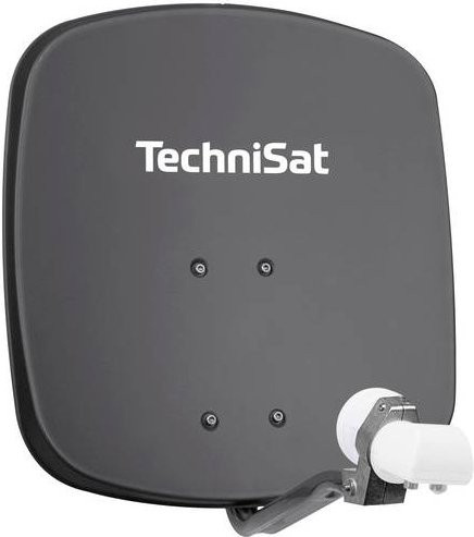 TechniSat DIGIDISH 45 Sat-Schüssel mit Twin-LNB und Wandhalterung in Schiefergrau - Bild 1